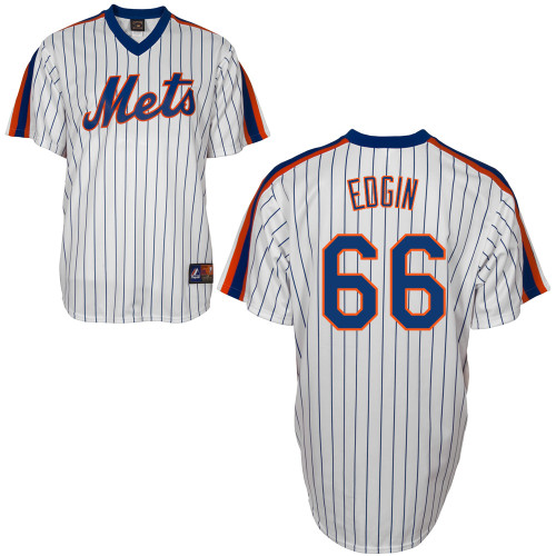 Josh Edgin #66 MLB Jersey-New York Mets Men's Authentic Home Cooperstown White Baseball Jersey